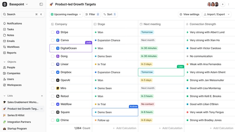 Attio's cell-based CRM (Source Image: Attio's official website)