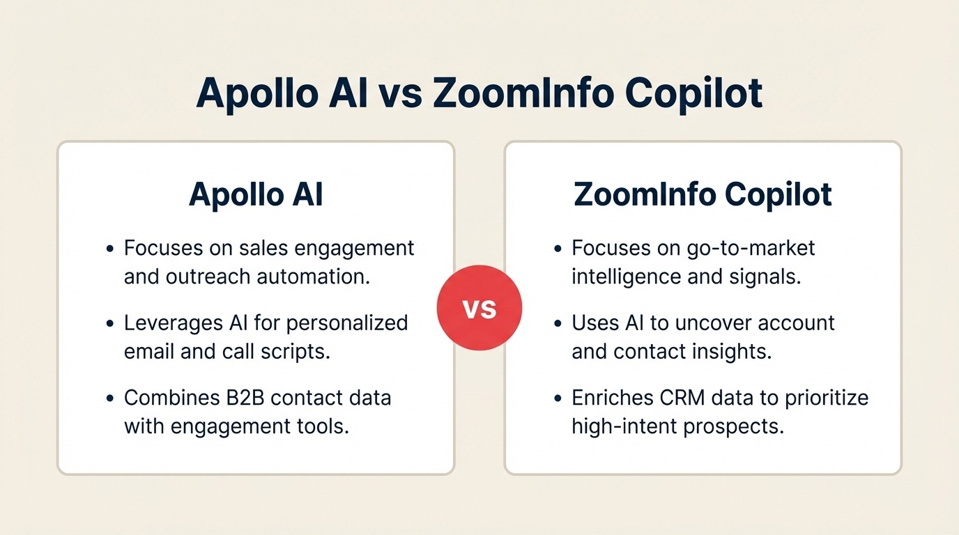 Apollo AI vs ZoomInfo Copilot: AI Prospecting Tools Compared for Revenue Leaders in 2026