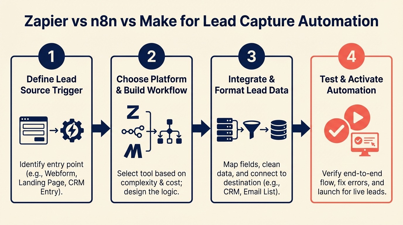 Zapier vs n8n vs Make for Lead Capture Automation: Which to Choose