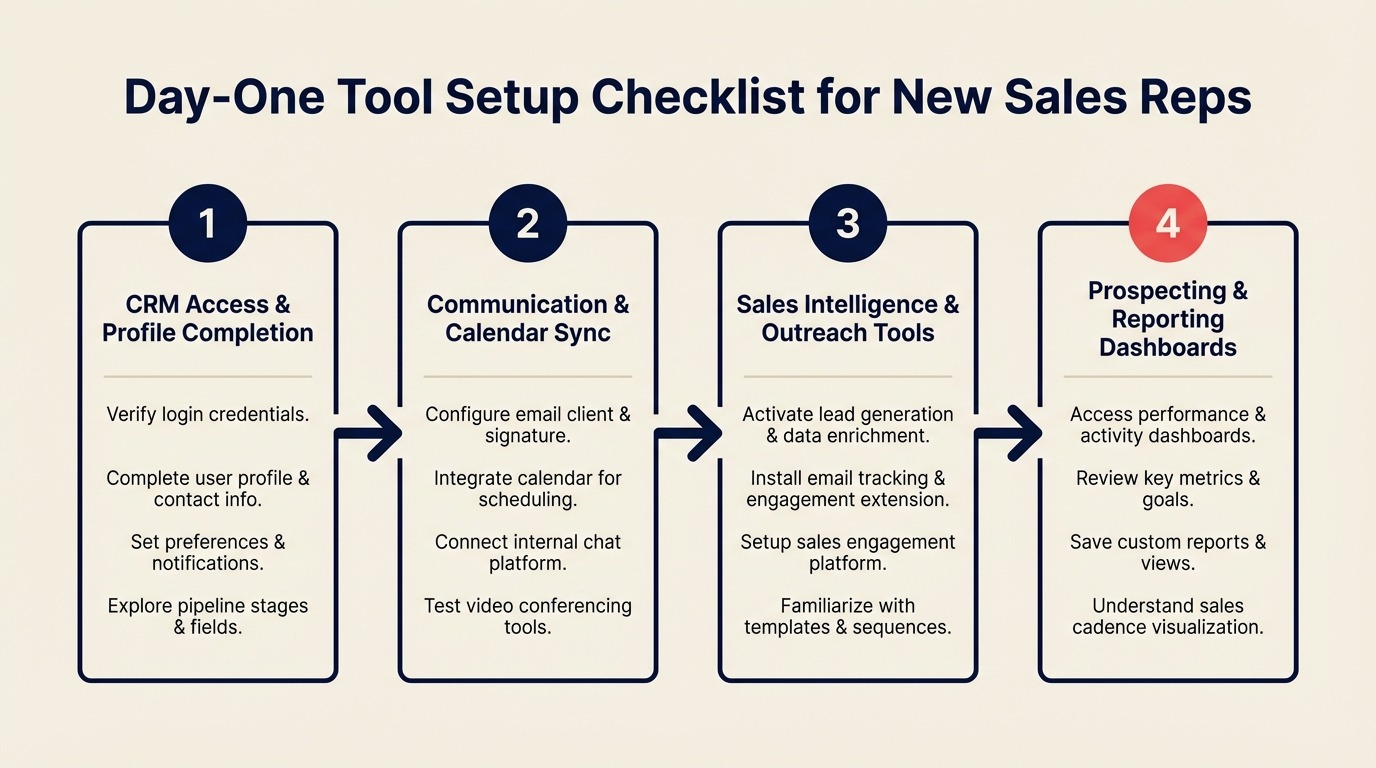 Day-One Tool Setup Checklist for New Sales Reps