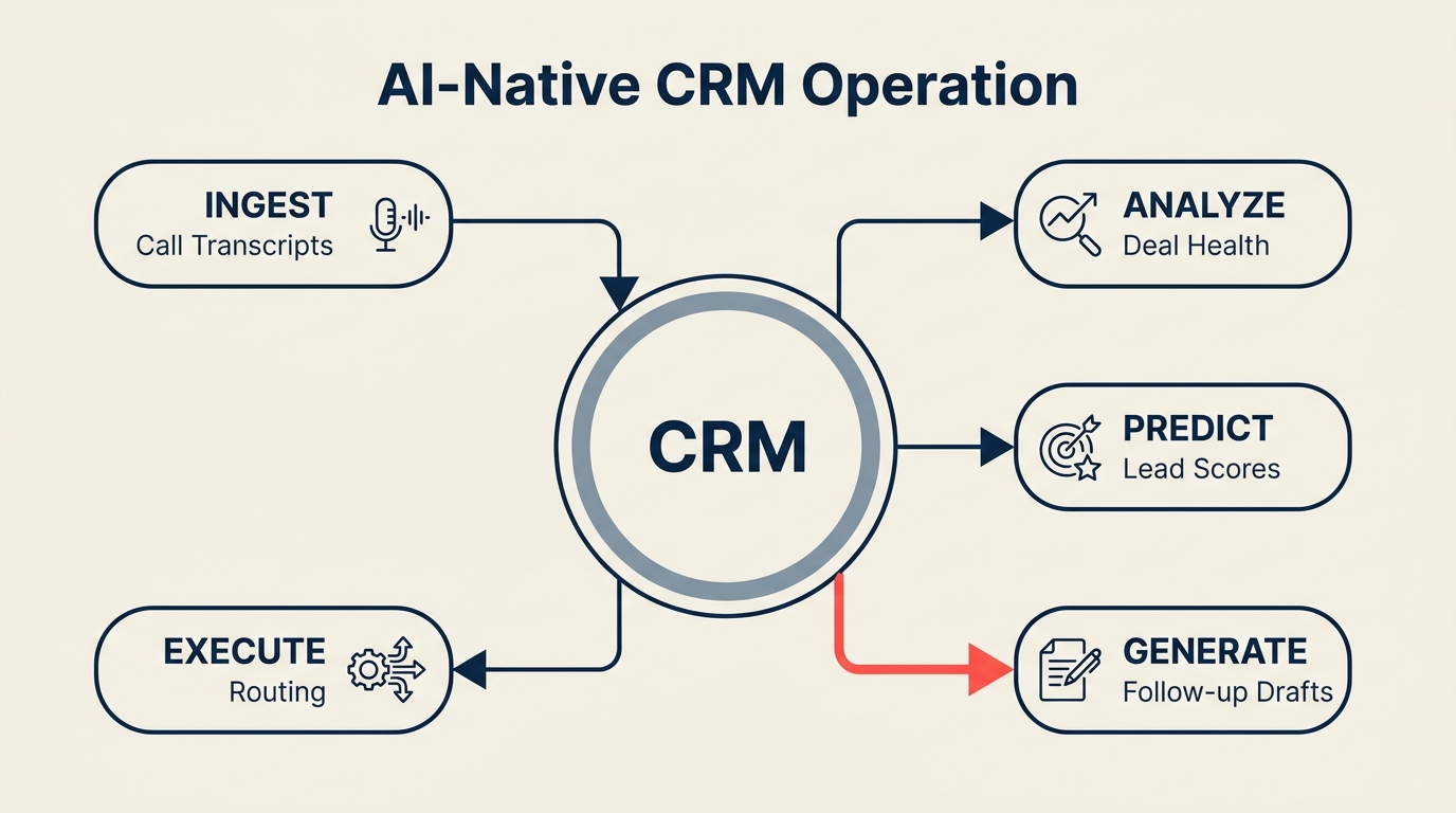 Operaciones de CRM nativo de IA para equipos de ingresos del mercado medio en 2026