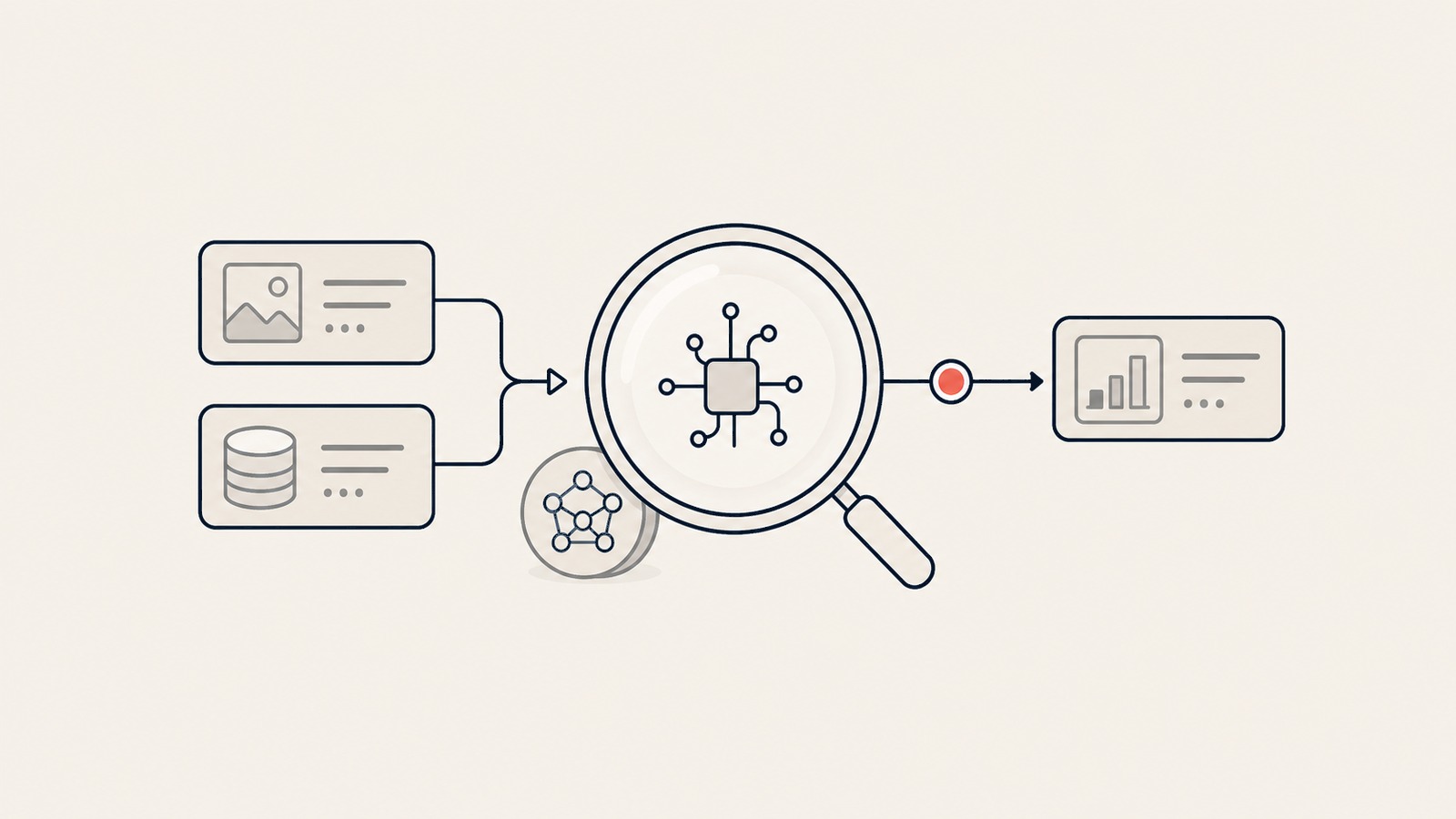 Visual inline AI Competitive Intelligence Agent yang menampilkan lensa verifikasi sumber