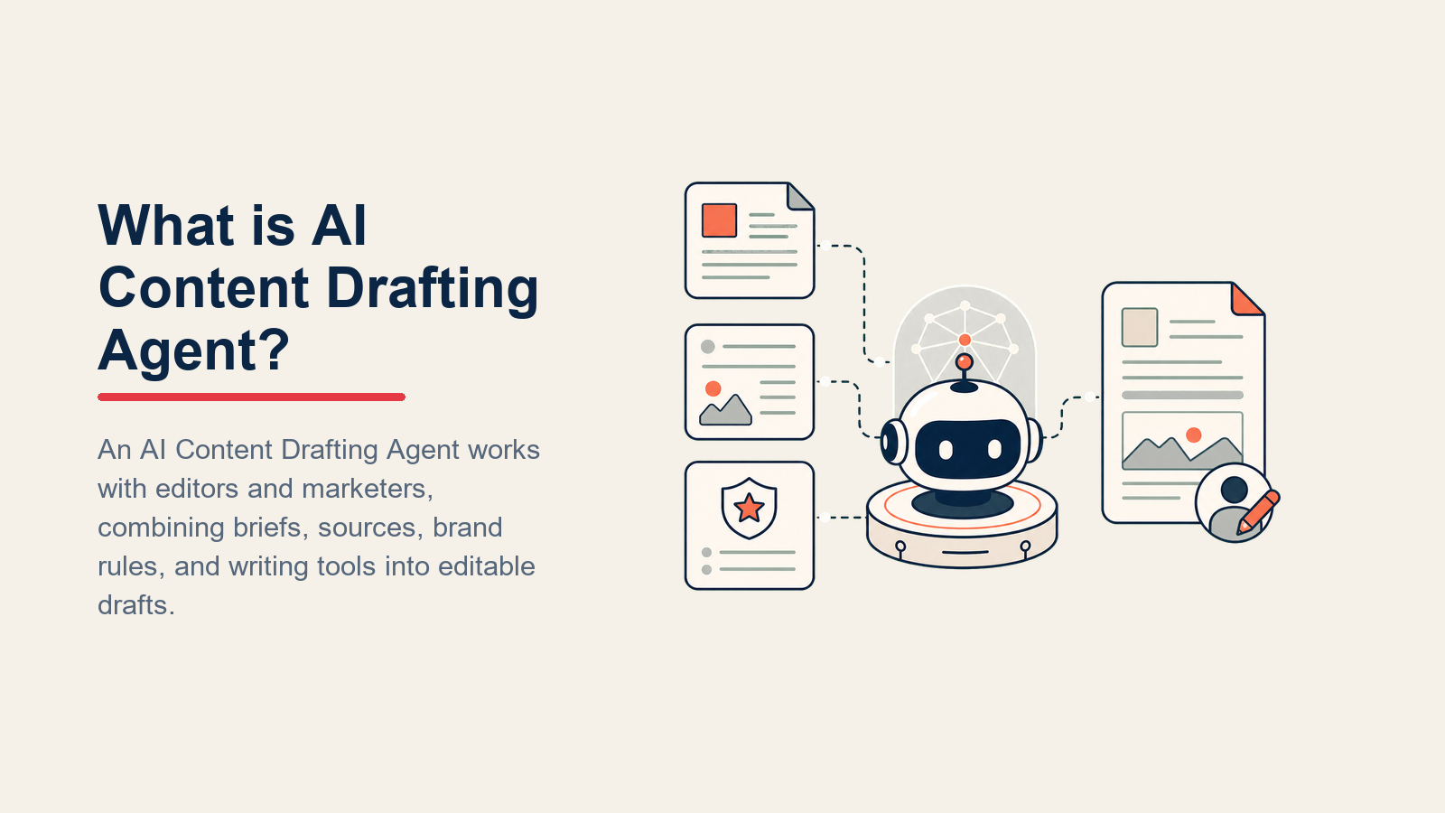 AI Content Drafting Agent press turning a brief and brand voice into an editor-ready draft