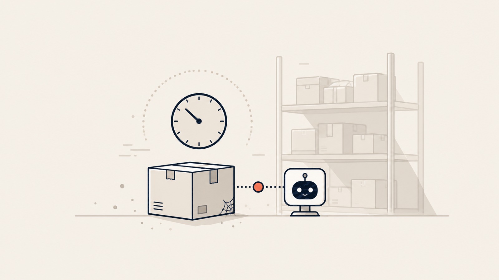 AI Inventory Alert Agent Visualisierung zeigt eine Ladenhüter-Verfallsuhr