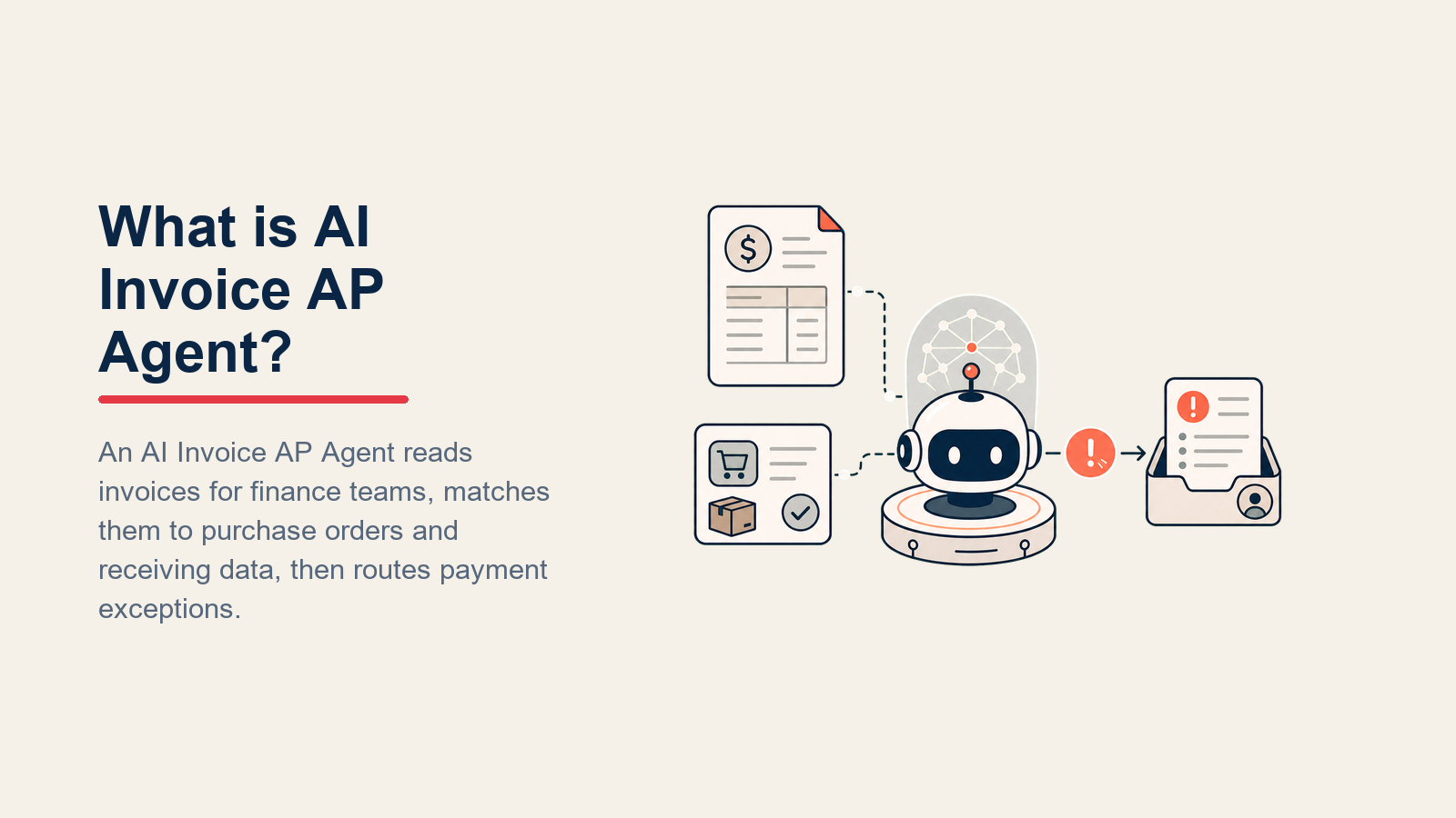 AI Invoice AP Agent matching an invoice, purchase order, and receipt before human payment approval