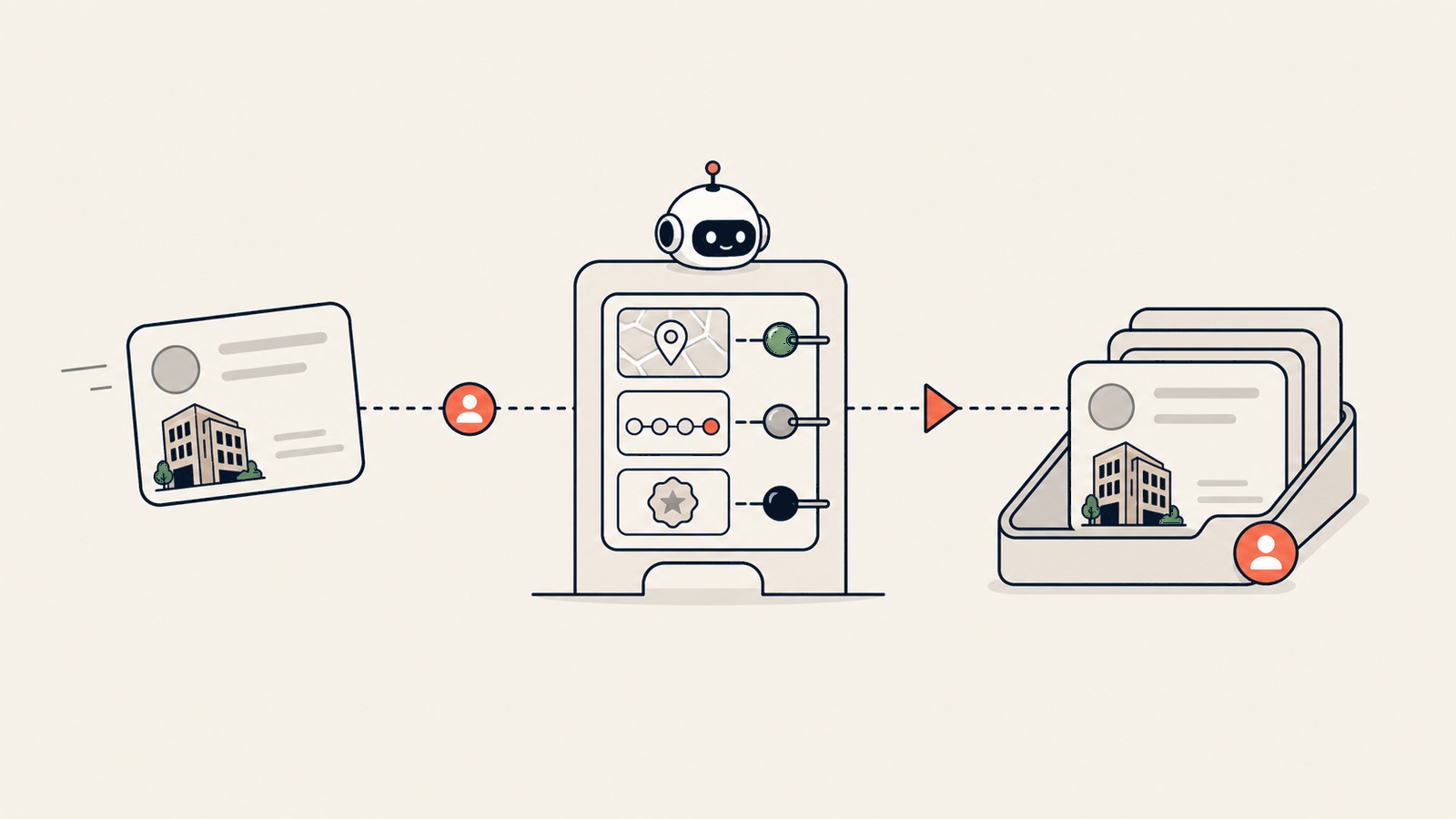Visual inline AI Lead Routing Agent menampilkan gerbang routing wilayah