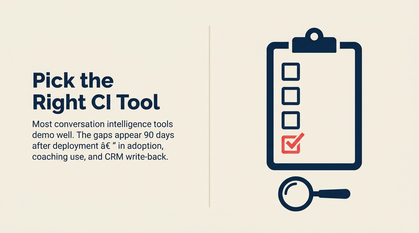 Conversation Intelligence Tool Selection: evaluating CI vendors across integration, coaching, and compliance criteria