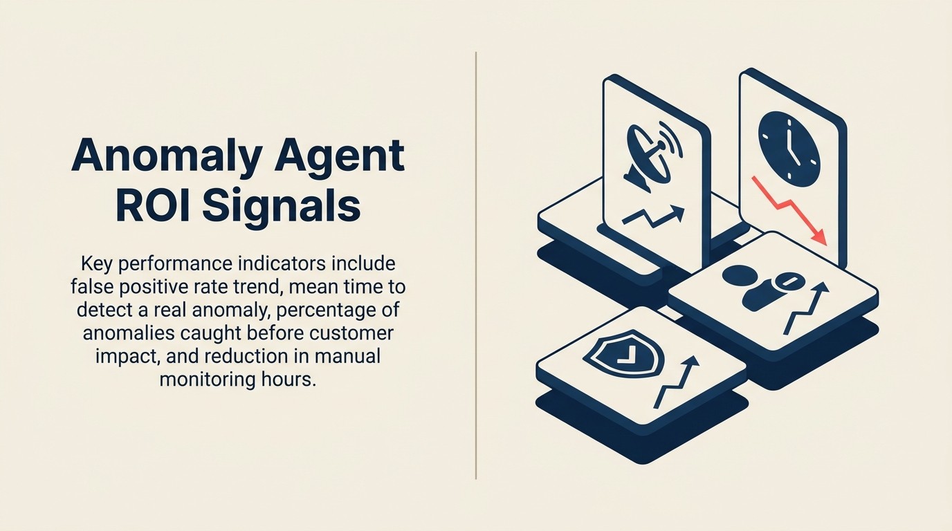 Anomaly agent ROI signals: alert-to-incident conversion rate, false positive rate, mean time to detection, fraud losses prevented