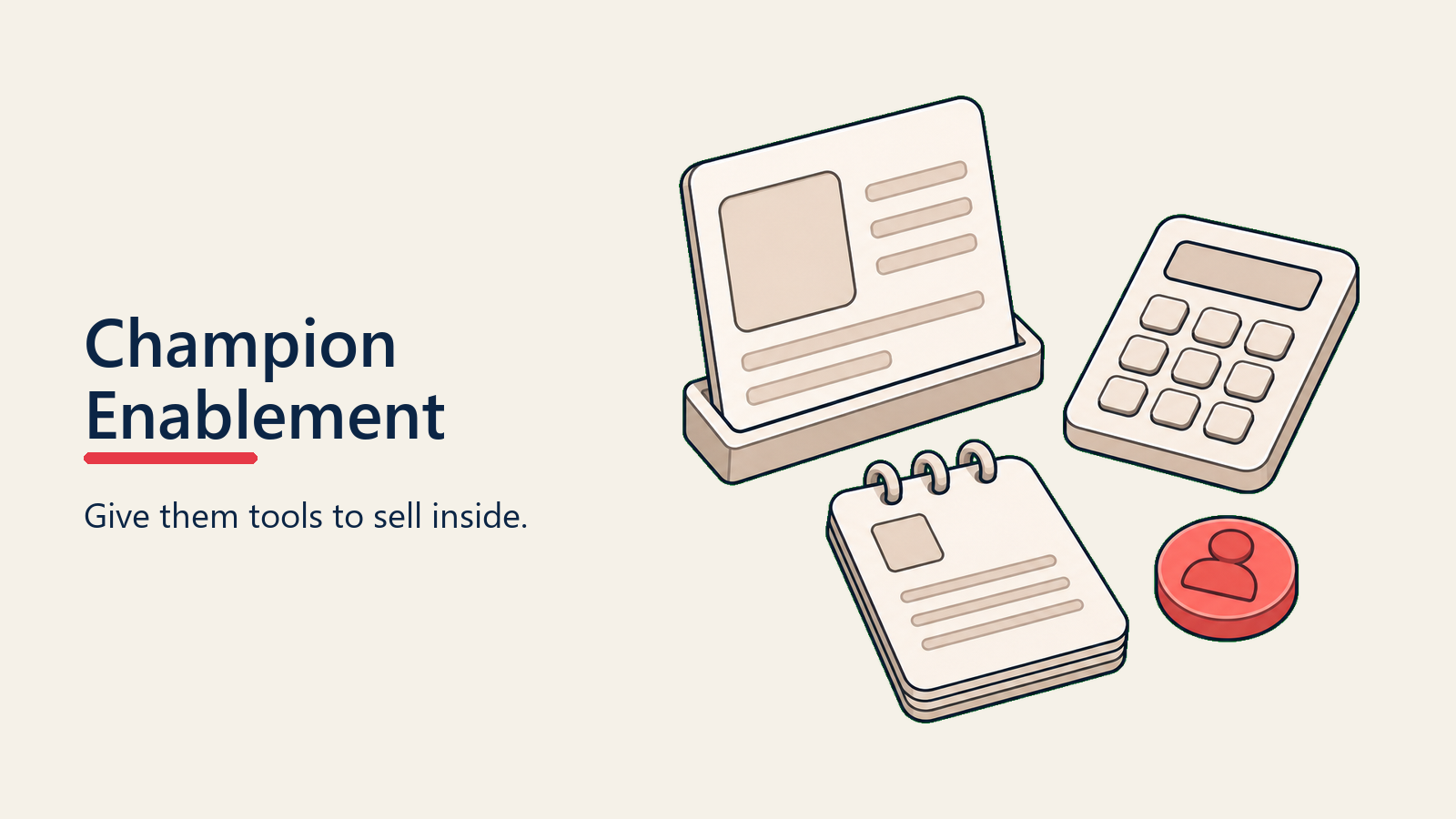 Champion Enablement Kit shown as organized champion enablement kit