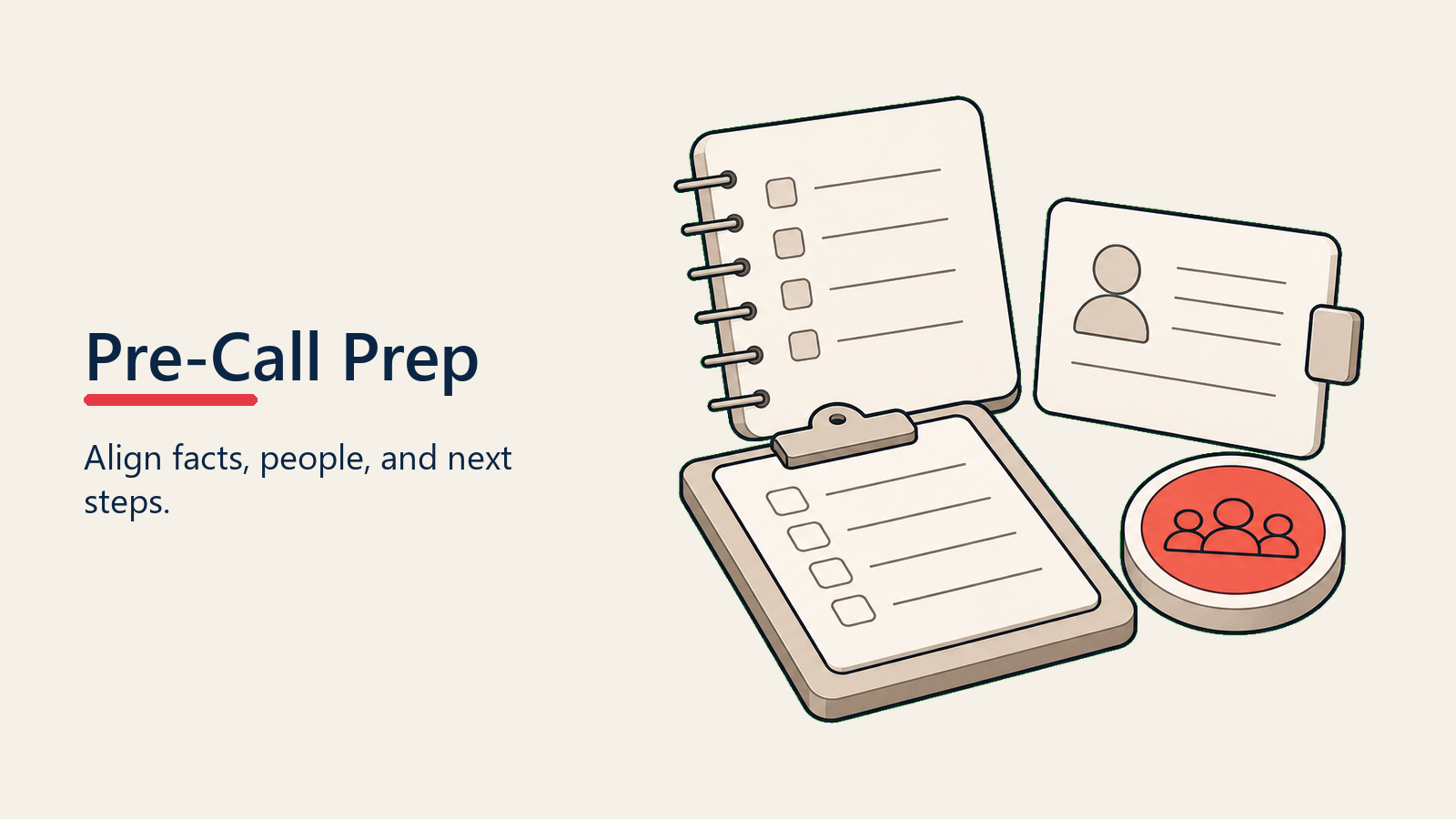 Pre-Call Prep visual for closing-call-execution