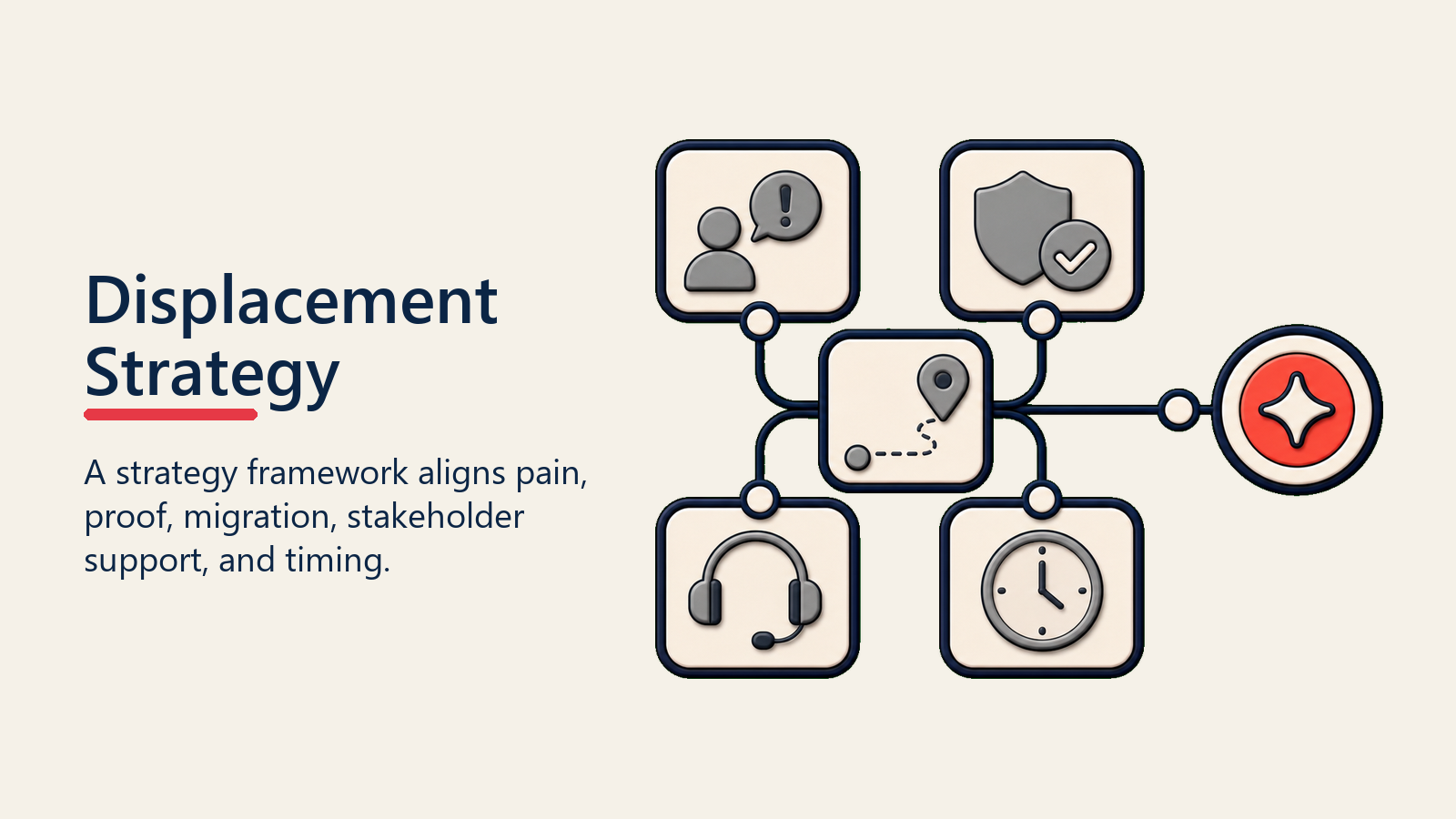 Verdrängungsstrategie dargestellt als Verdrängungsframework für Competitive Displacement
