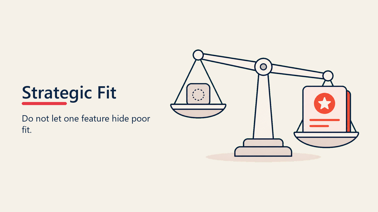 Strategic Fit visual for feature-gap-objections