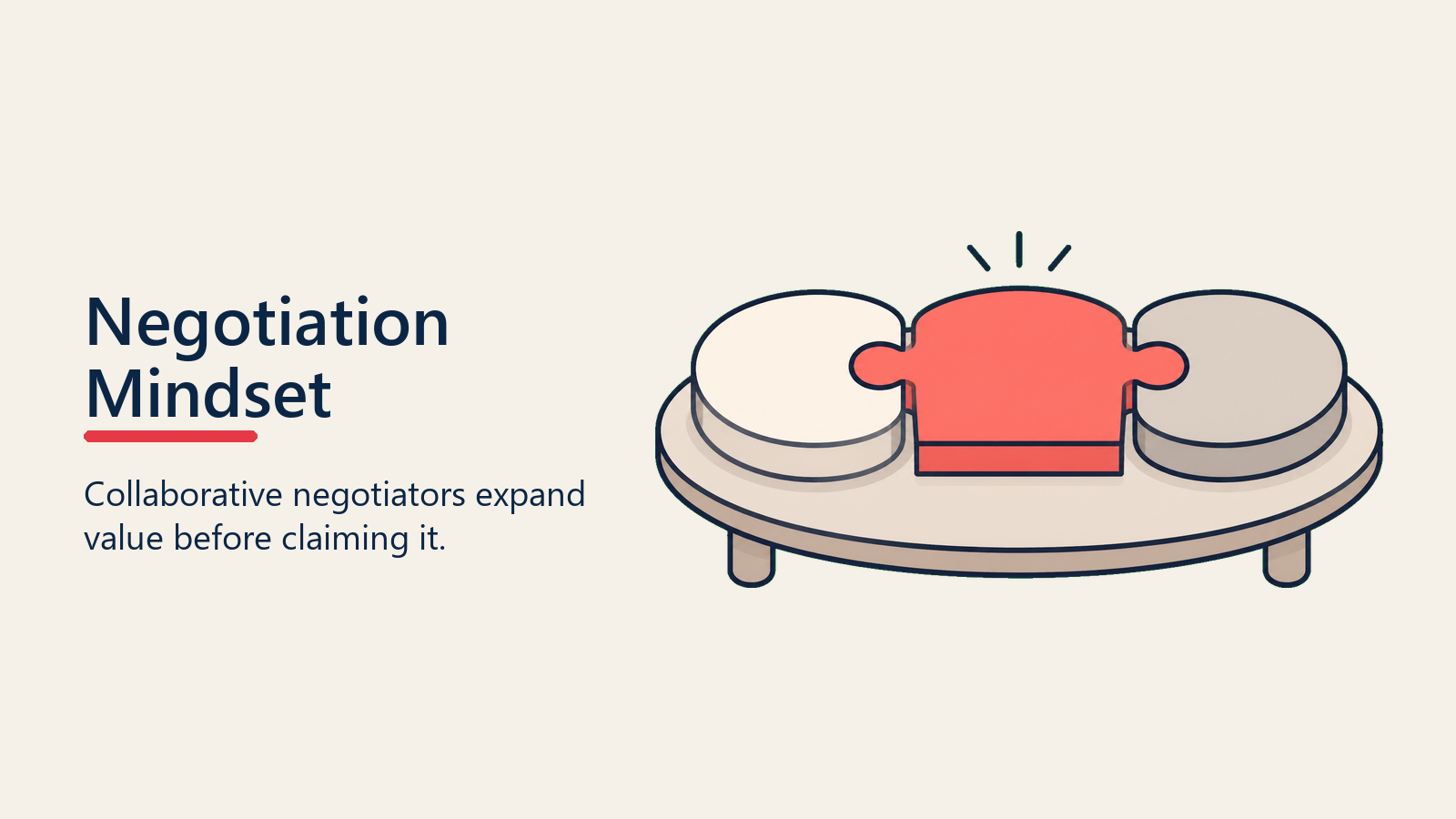 Negotiation Mindset shown as shared workbench for negotiation fundamentals