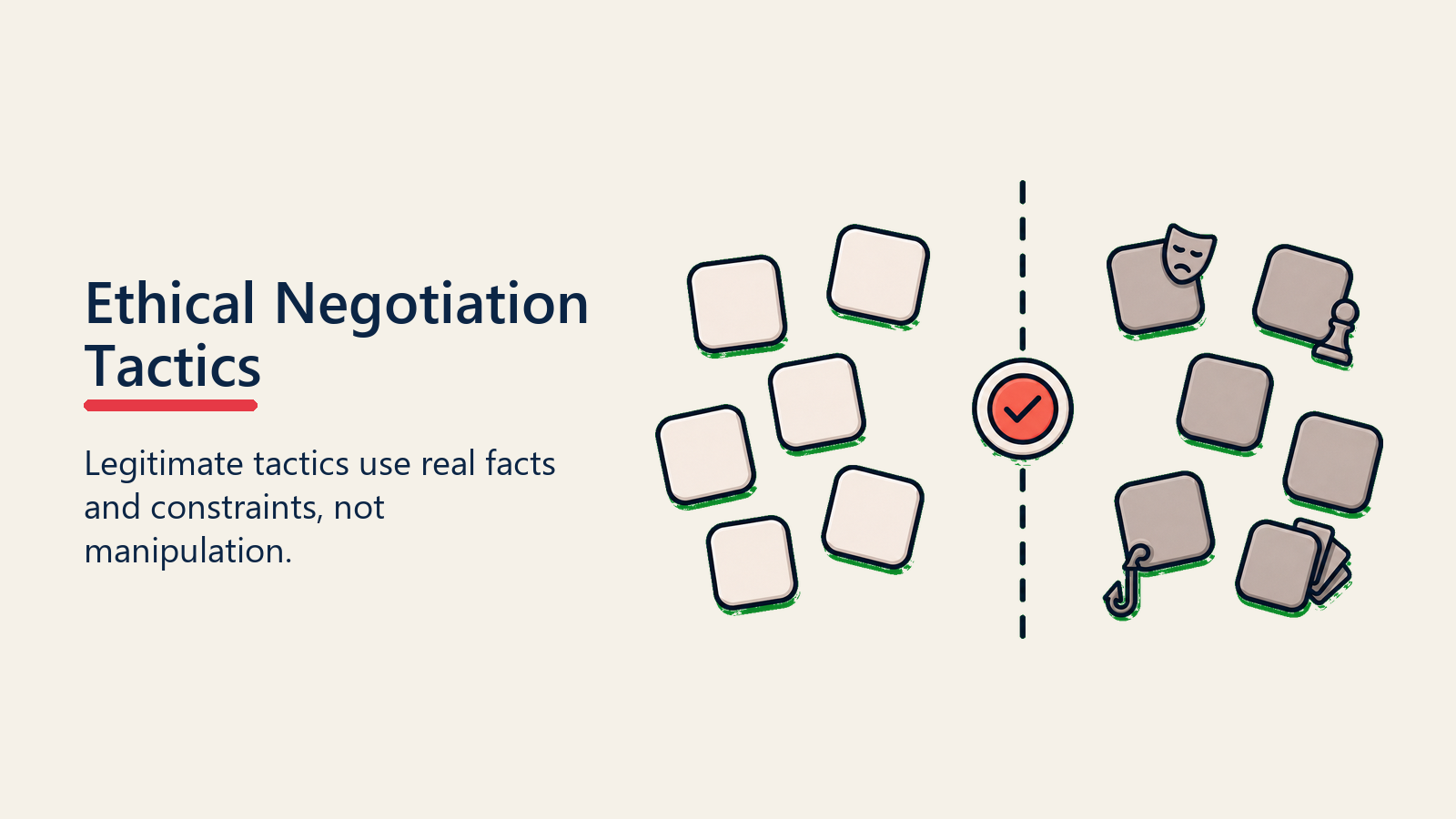 Ethical Negotiation Tactics shown as ethical boundary for negotiation tactics
