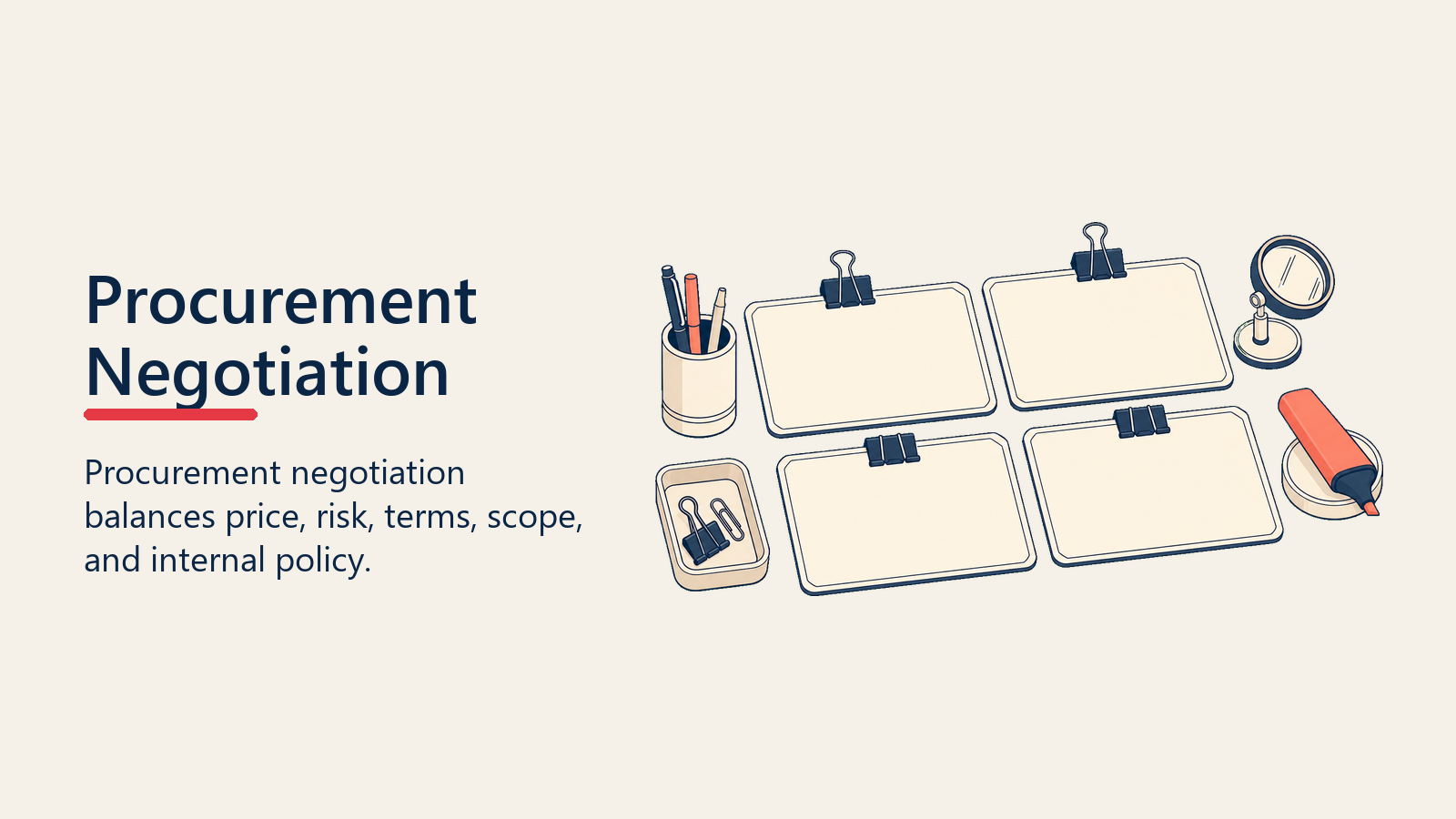 Procurement Negotiation shown as procurement balance for procurement management