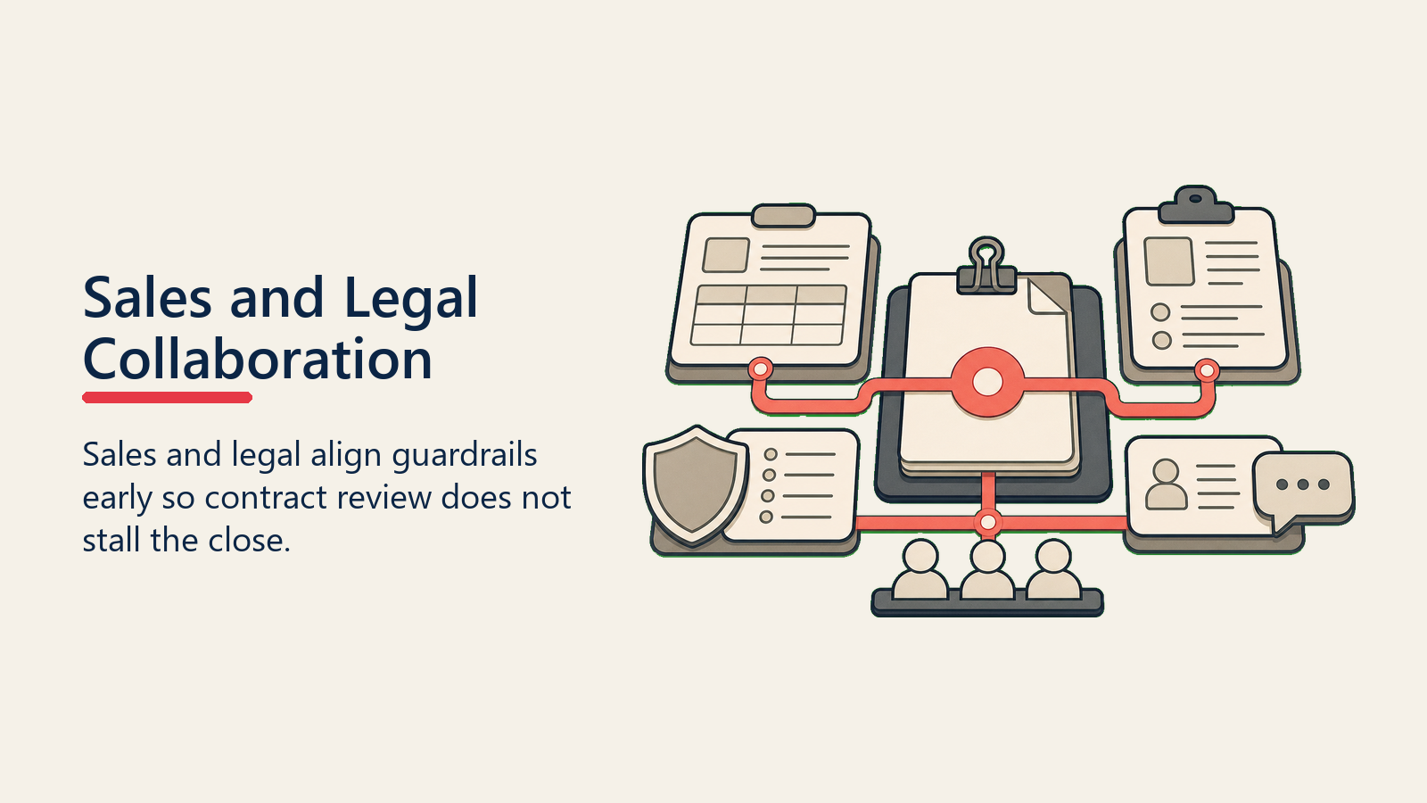 Sales and Legal Collaboration shown as sales-legal guardrails for terms negotiation