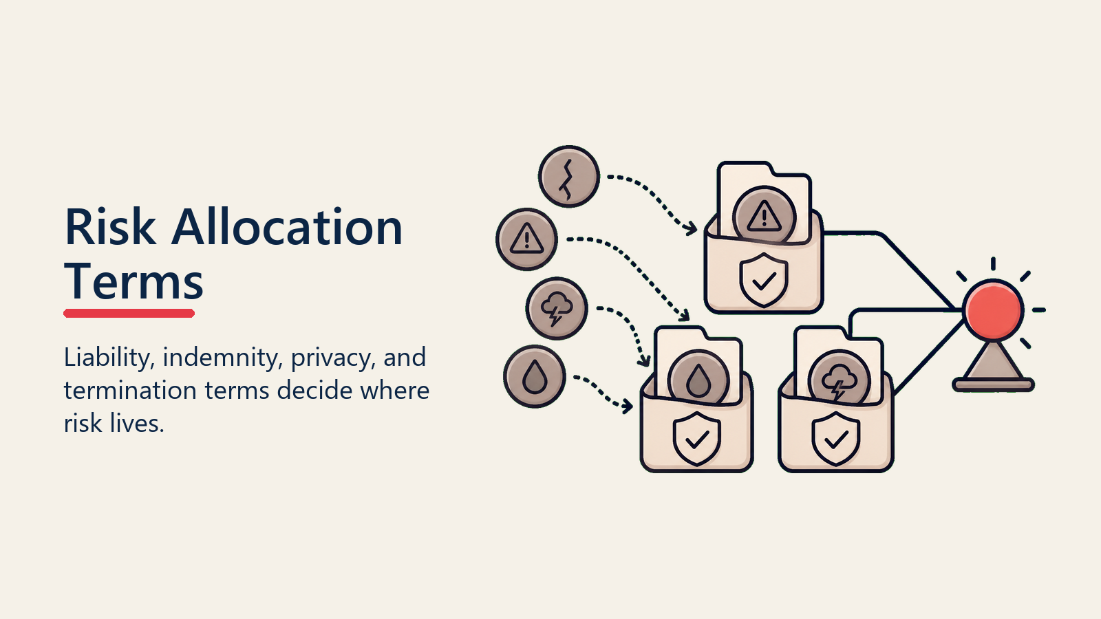 Risk Allocation Terms shown as risk containers for terms negotiation