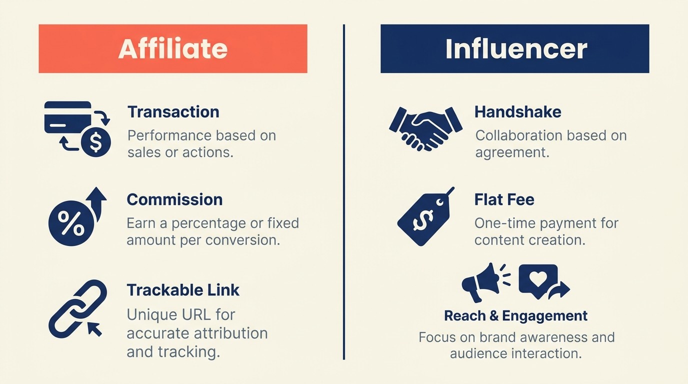 Influencer marketing vs affiliate programs and other acquisition channels comparison