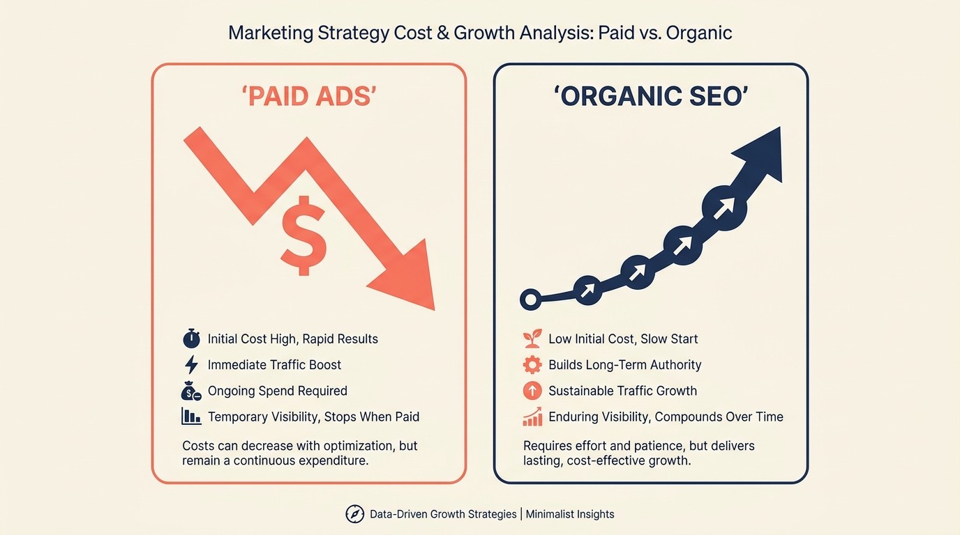 Organic vs paid acquisition economics comparison for e-commerce