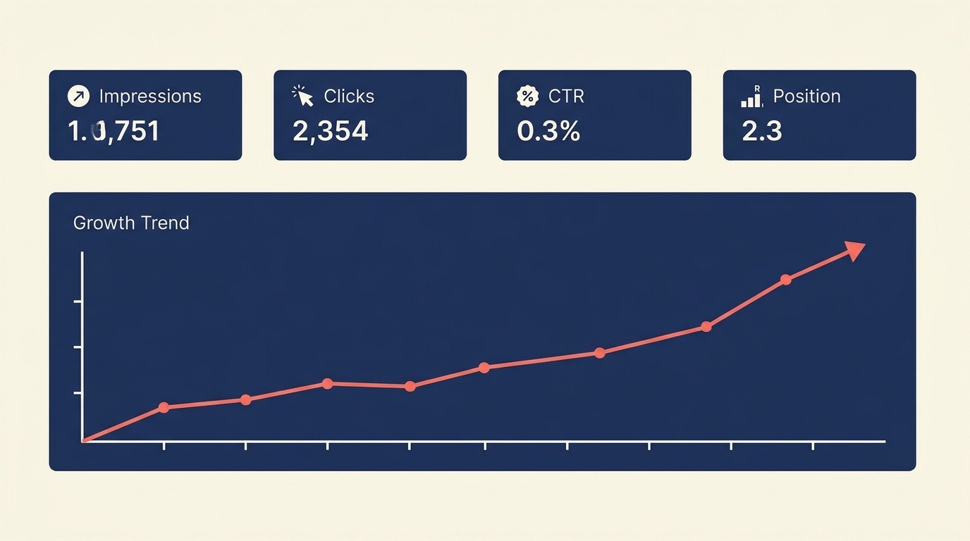Google Search Console performance metrics dashboard for e-commerce SEO