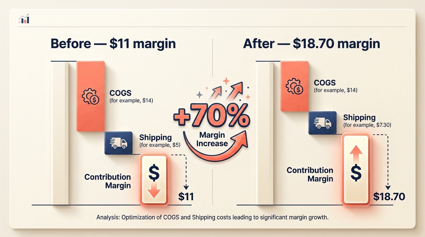 Margin impact and profitability analysis of free shipping threshold strategy