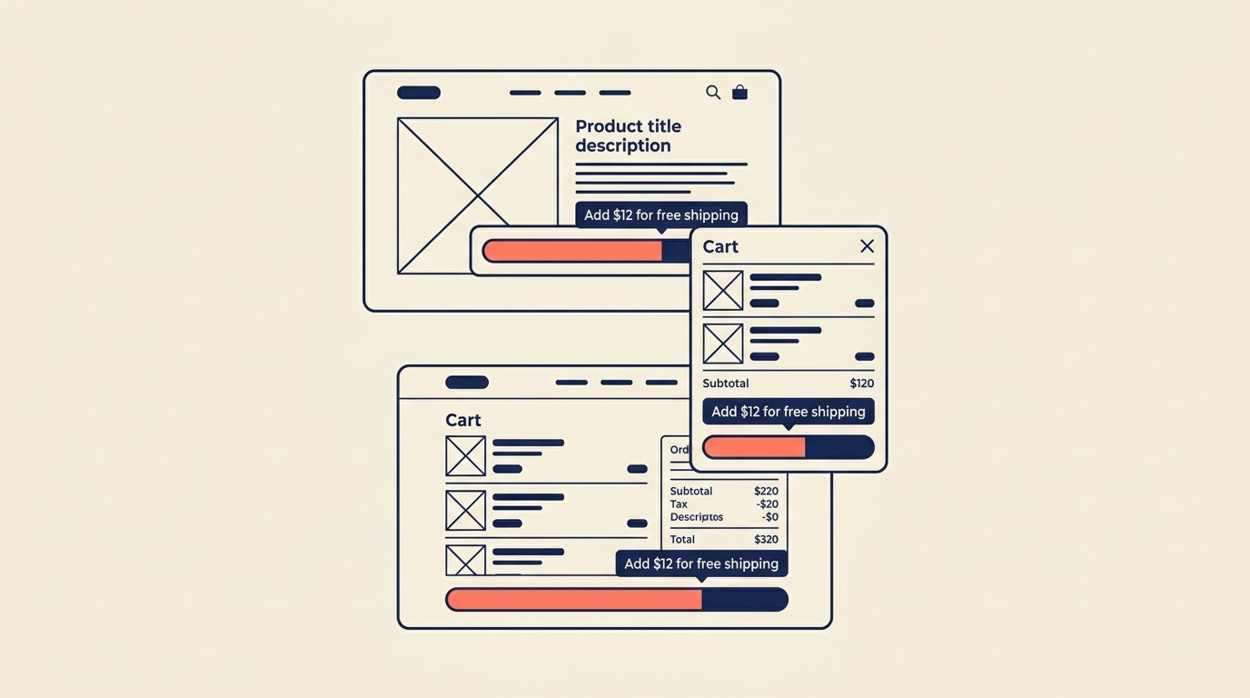 Strategic messaging and customer communication for free shipping thresholds