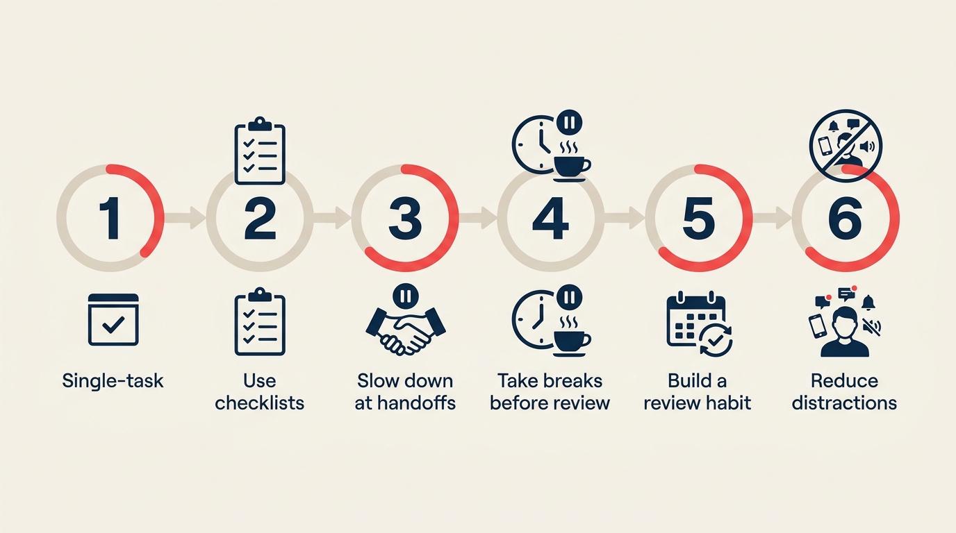 Steps to improve attention to detail at work