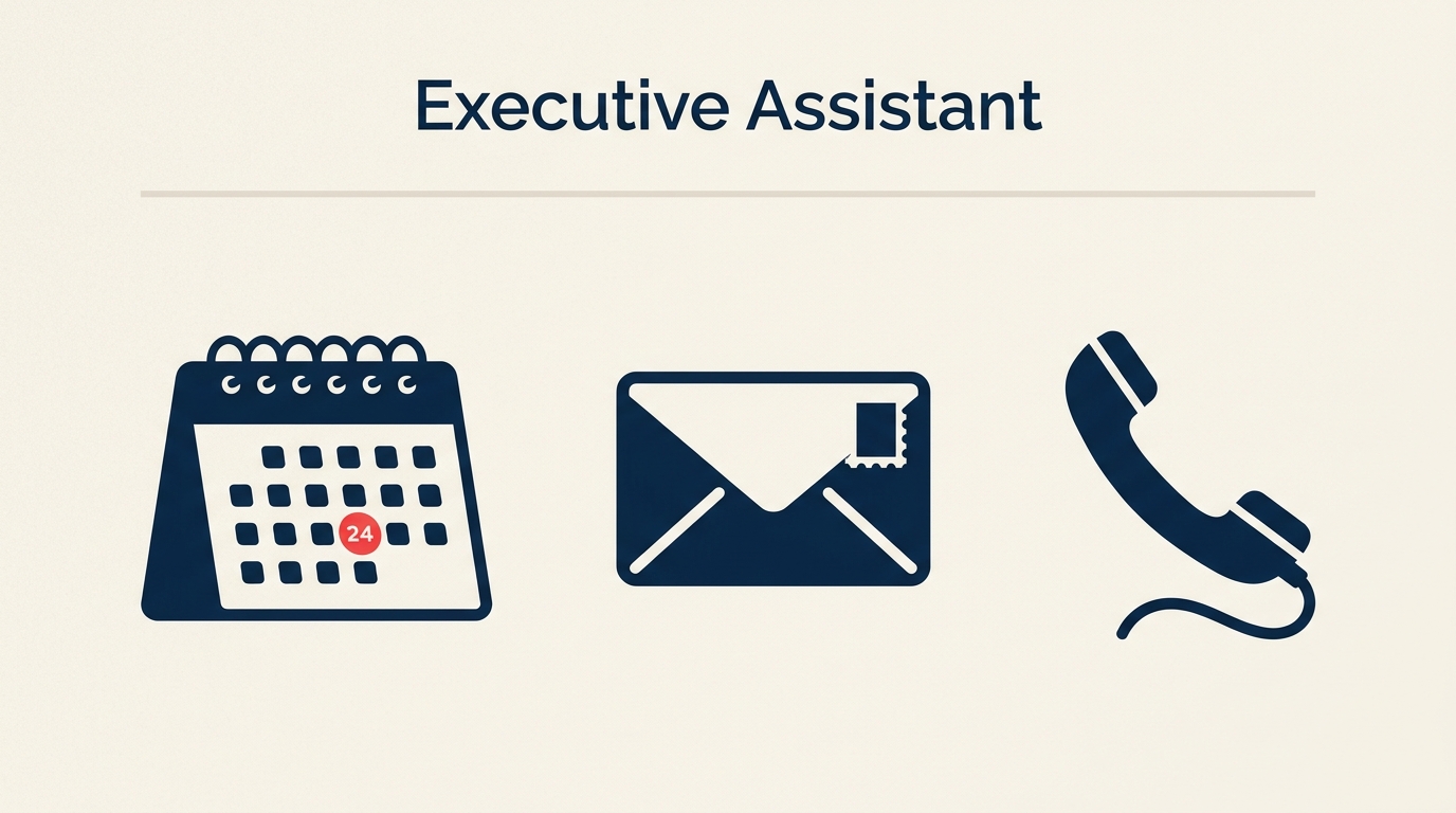 Executive assistant job description template with calendar and inbox management