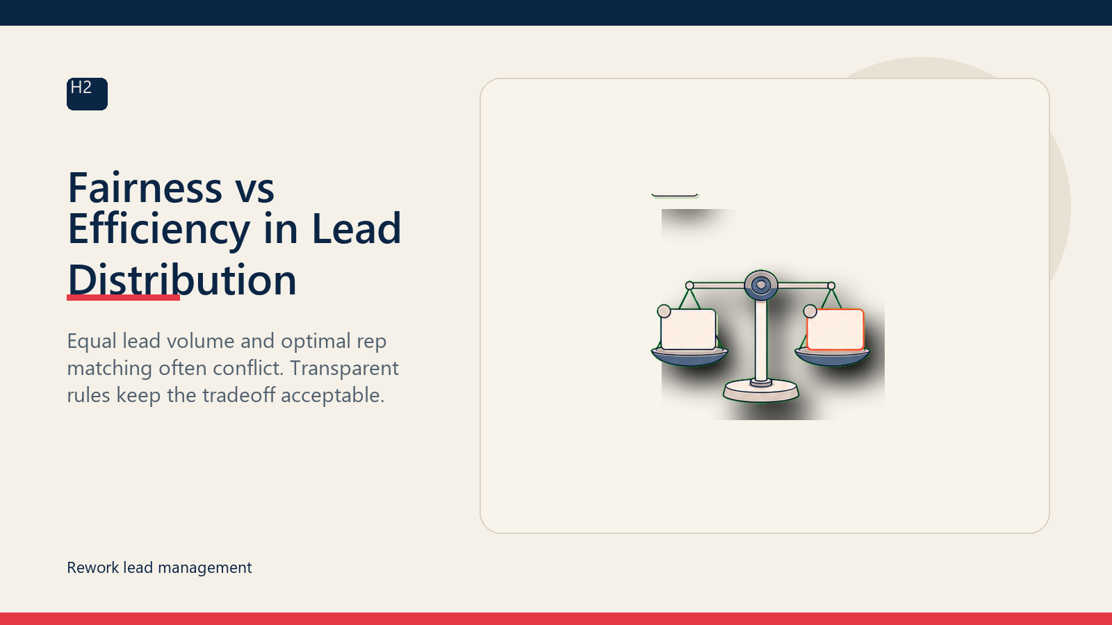 Fairness vs Efficiency in Lead Distribution