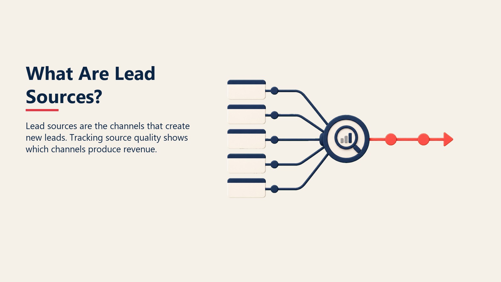 What Are Lead Sources? visual framework for lead sources are the channels that create new leads. tracking source quality shows which channels produce revenue.