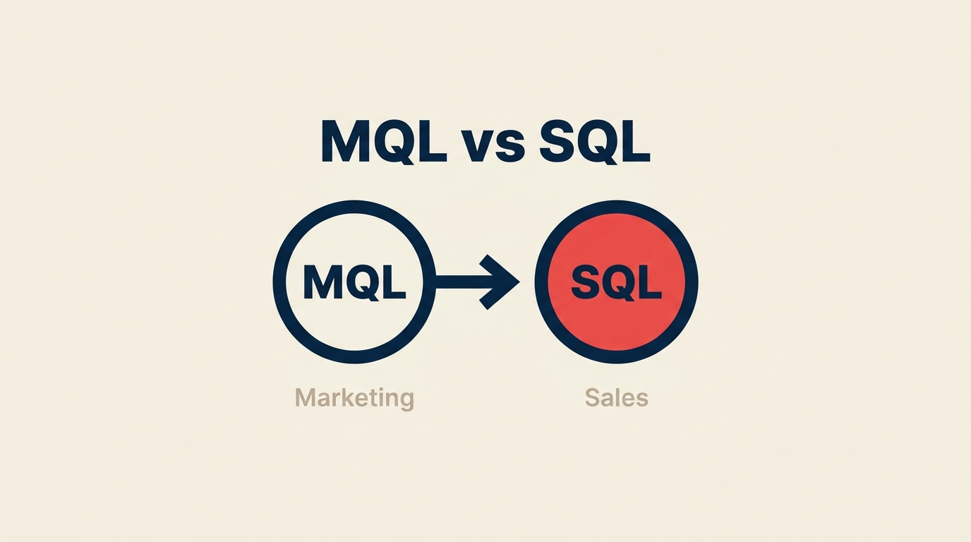 Lead lifecycle from MQL to SQL to opportunity with marketing and sales hand-off