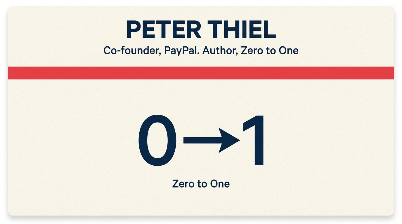 Peter Thiel leaving a crowded competitive race to build a defensible new category across empty space