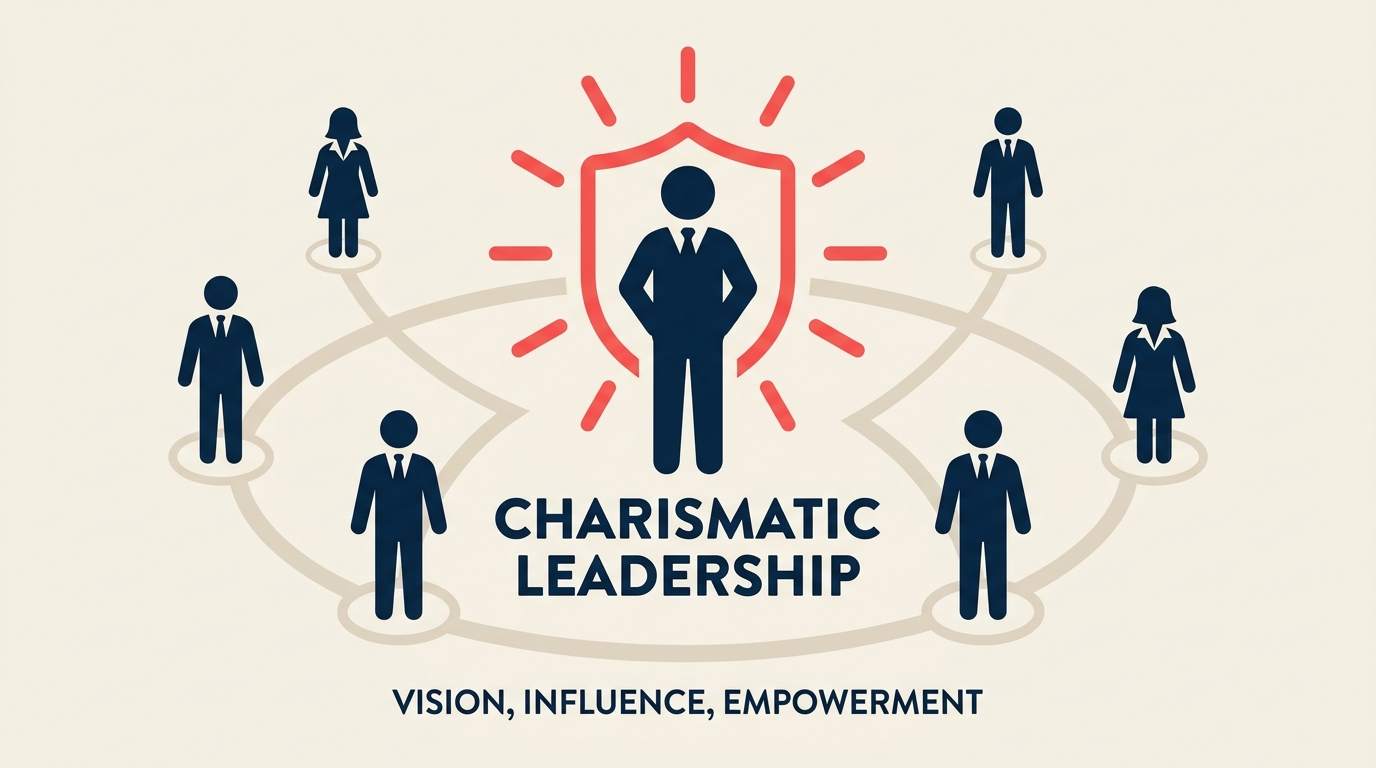 Charismatic leadership traits and influence illustration