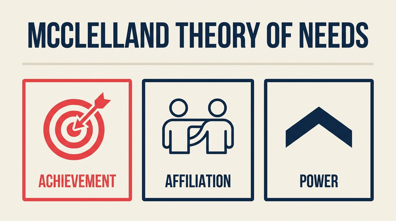 McClelland's three needs: achievement, affiliation, and power