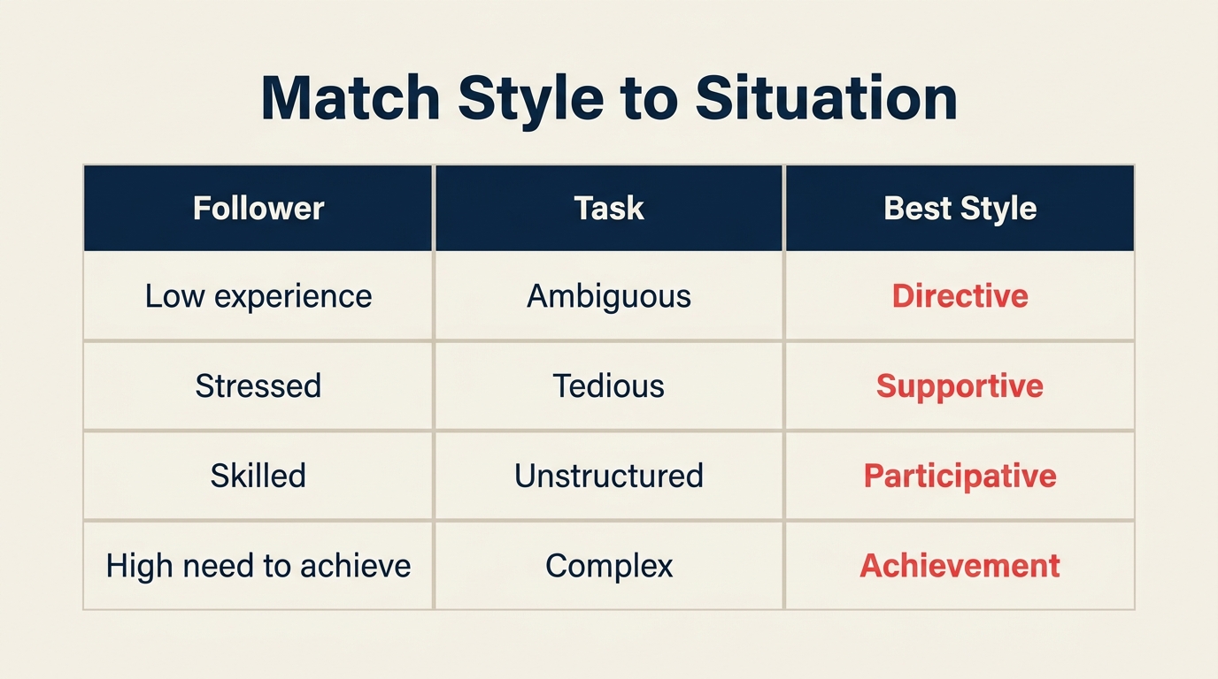 Path-Goal style and contingency factor mapping