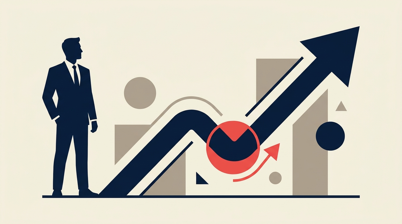 Executive reviewing organizational recovery roadmap with key metrics