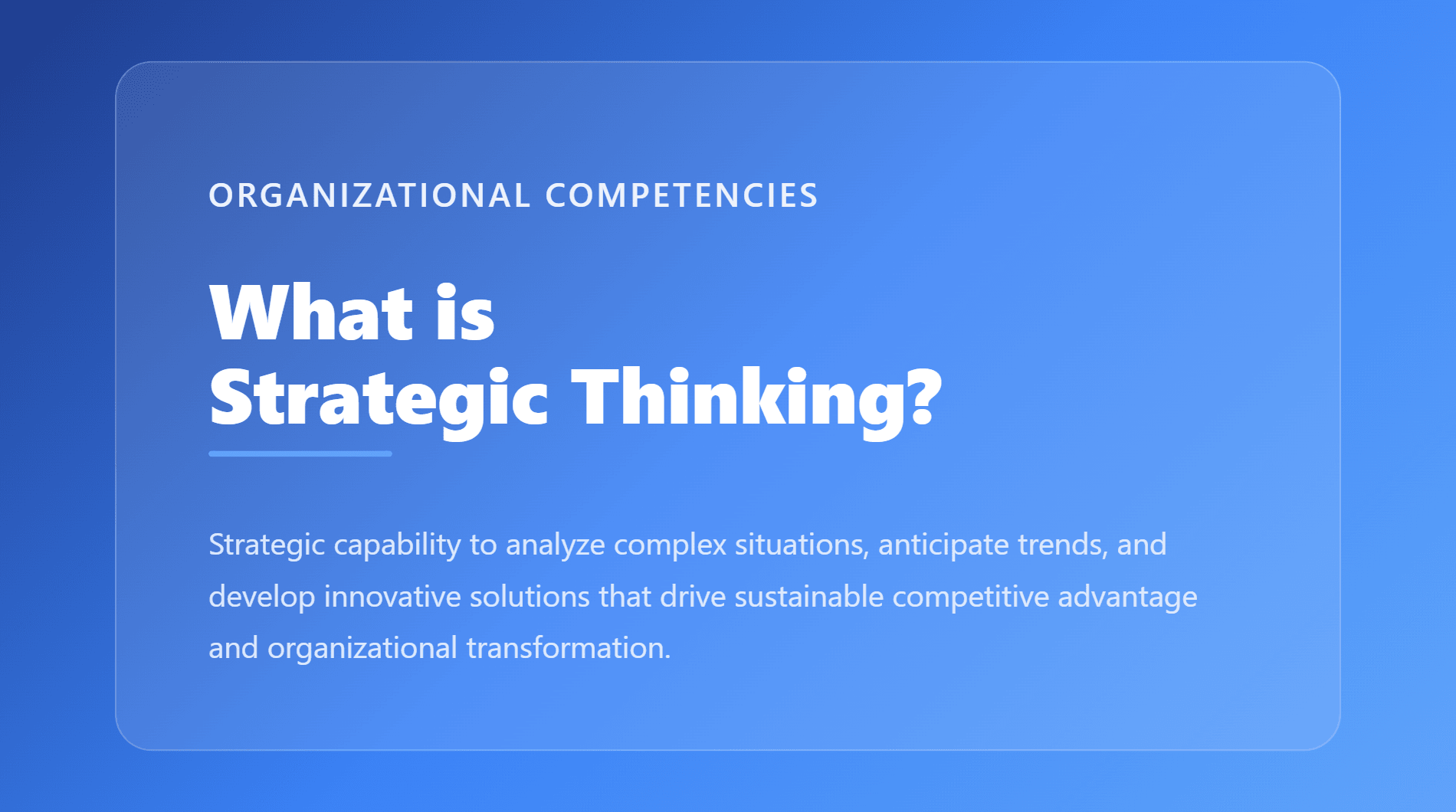 Strategic Thinking