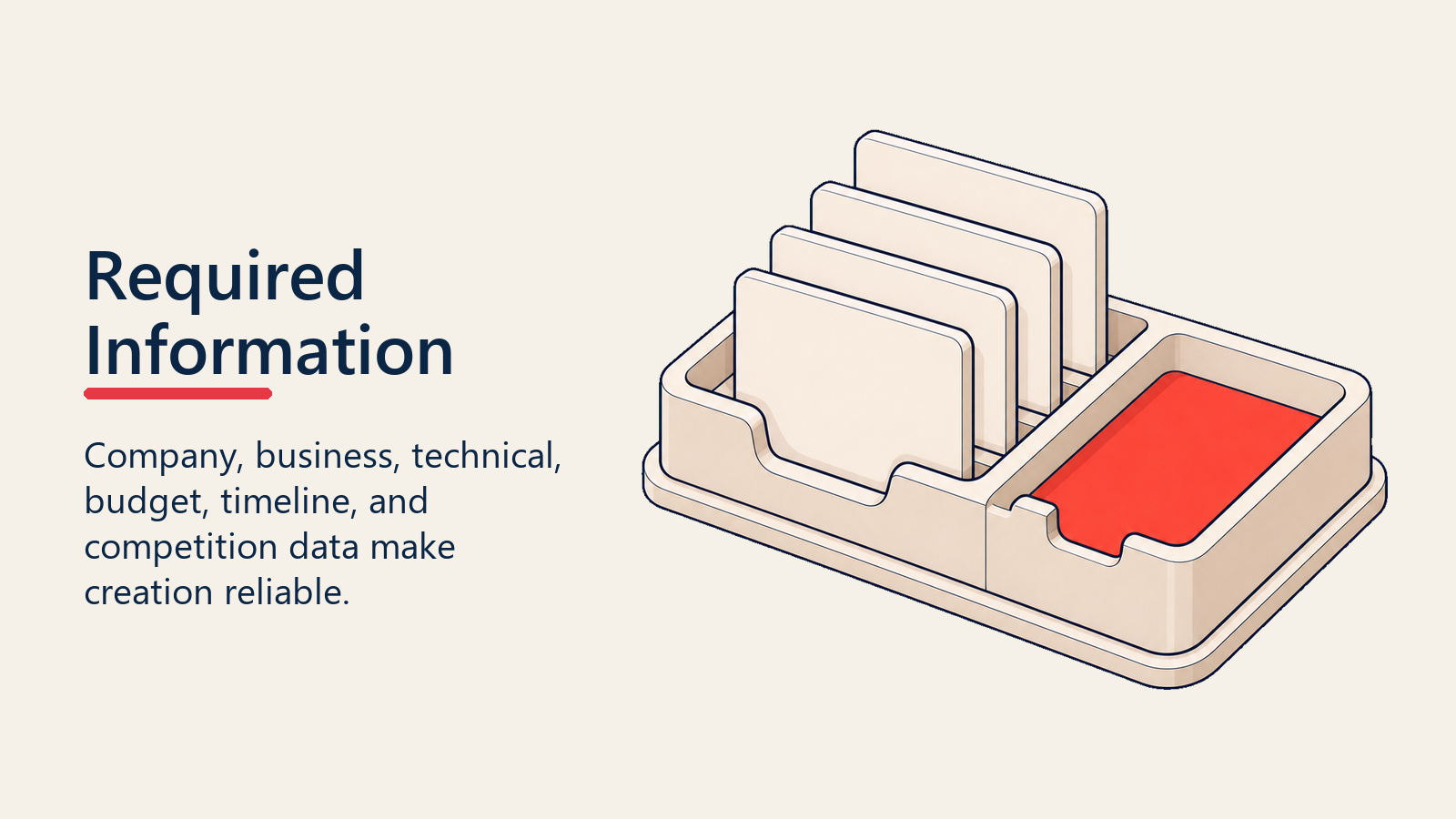 Required information intake tray for pipeline opportunity creation