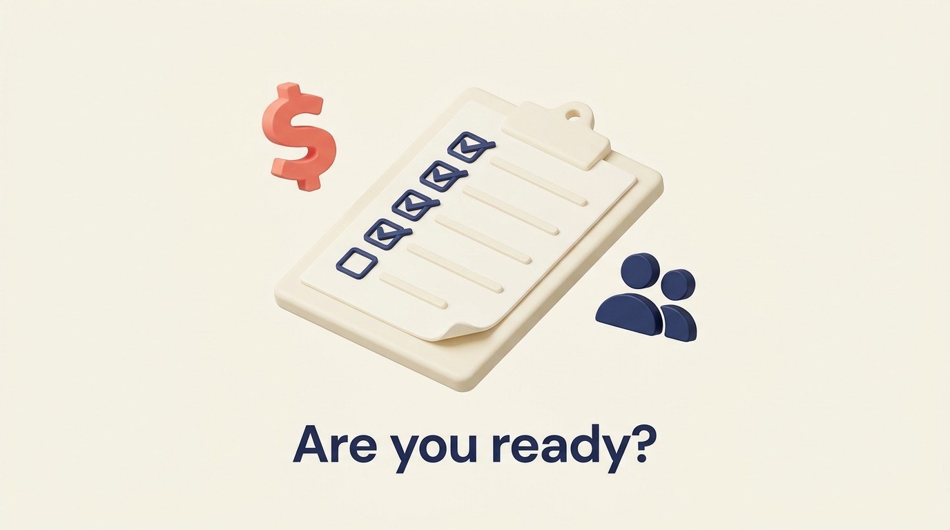 Firm readiness checklist covering financial capacity, leadership bandwidth, operations, culture, and service stability