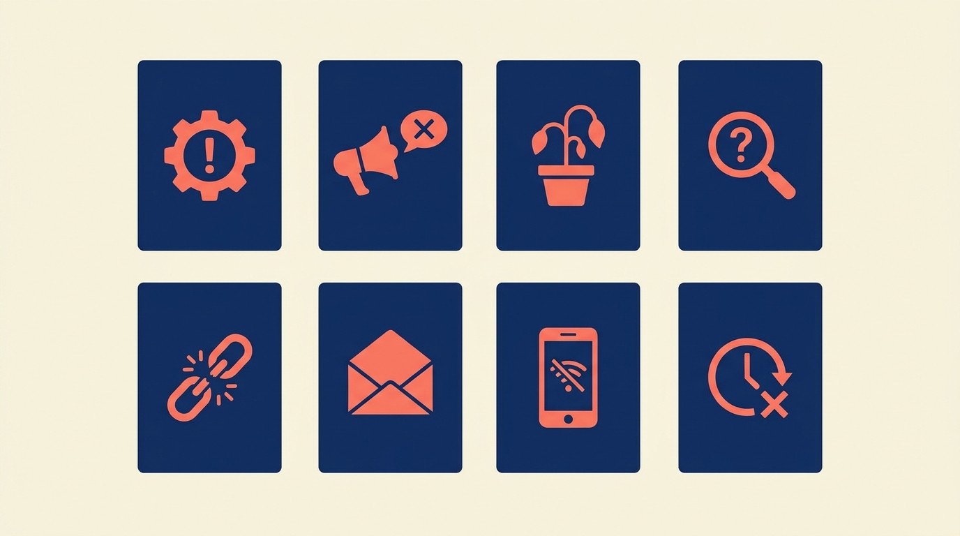 Common inbound lead generation mistakes including weak CTAs and poor mobile experience