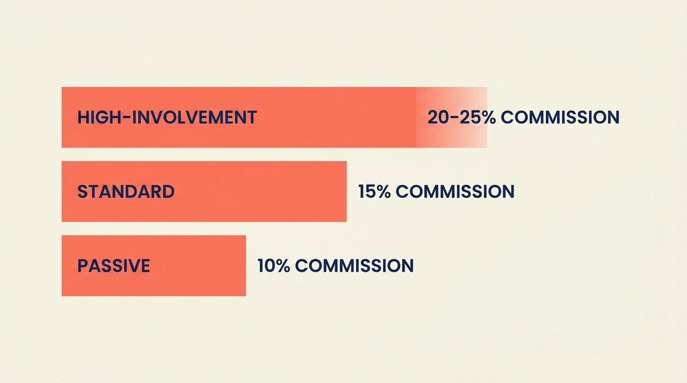 Revenue sharing models showing commission structures, tiered incentives, revenue splits, and payment timing options