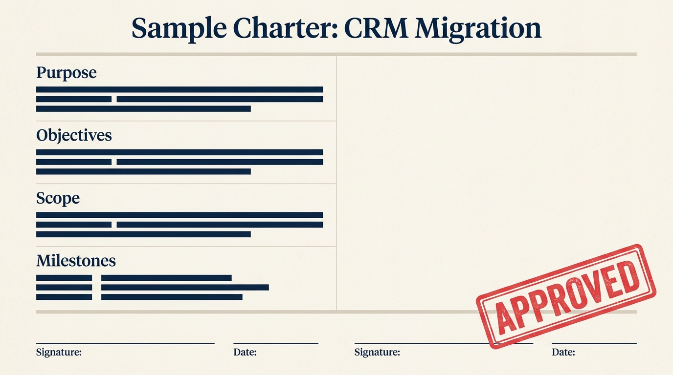 Sample project charter for a CRM migration