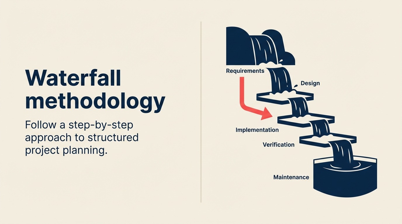 Metodología Waterfall: 5 pasos para gestionar su proyecto, estilo cascada