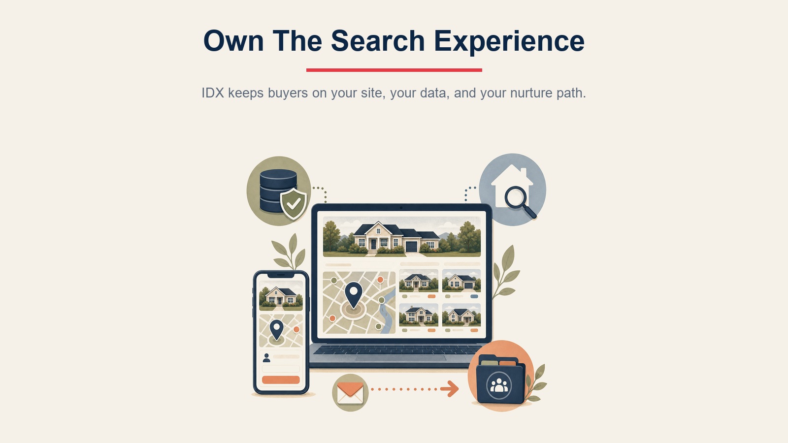 IDX owned search experience for keeping buyers on your site and moving into CRM nurture