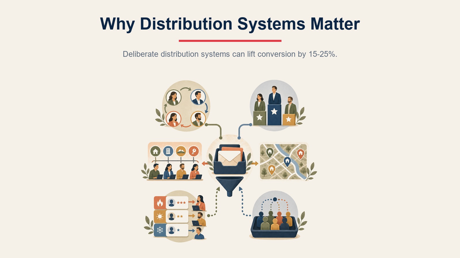 Real estate lead distribution systems can lift conversion by 15-25 percent