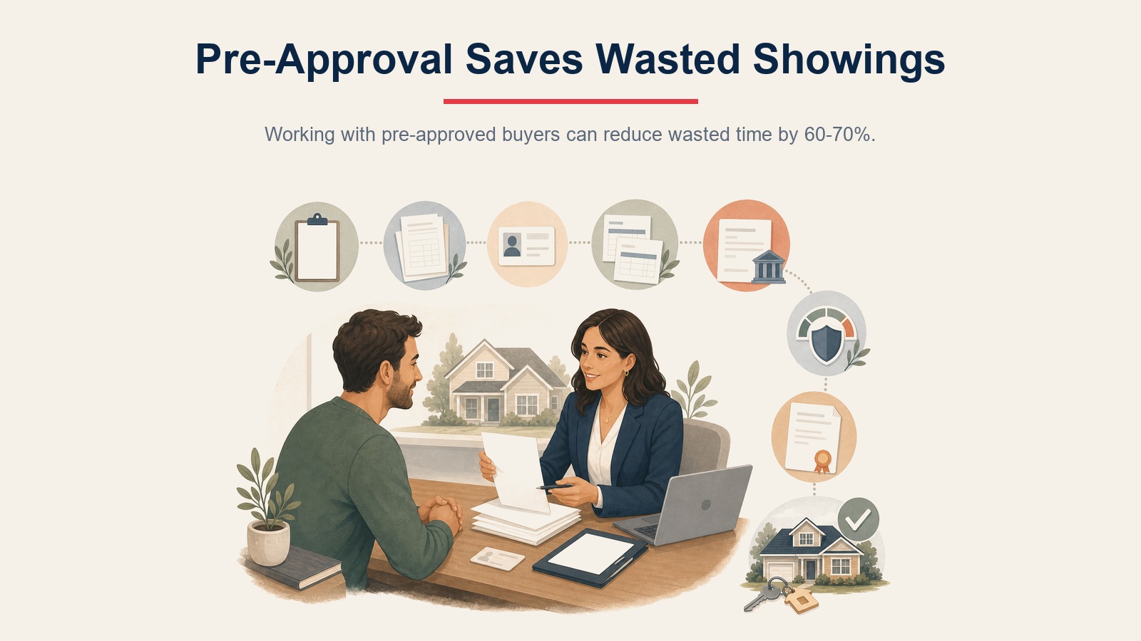 Mortgage pre-approval reduces wasted showing time for buyer agents