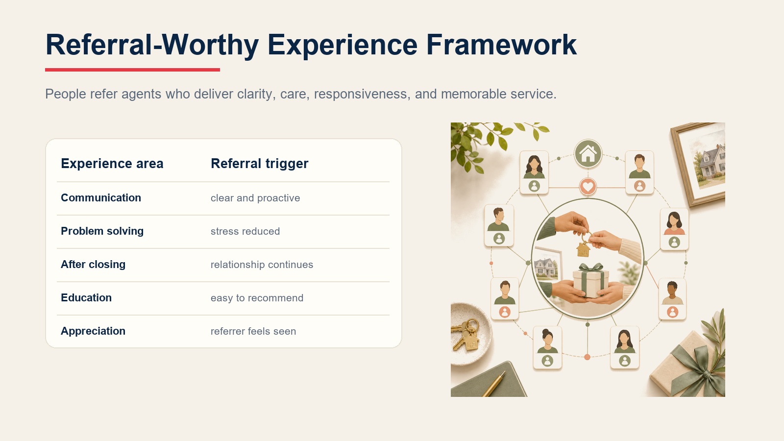 Referral-worthy real estate client experience framework
