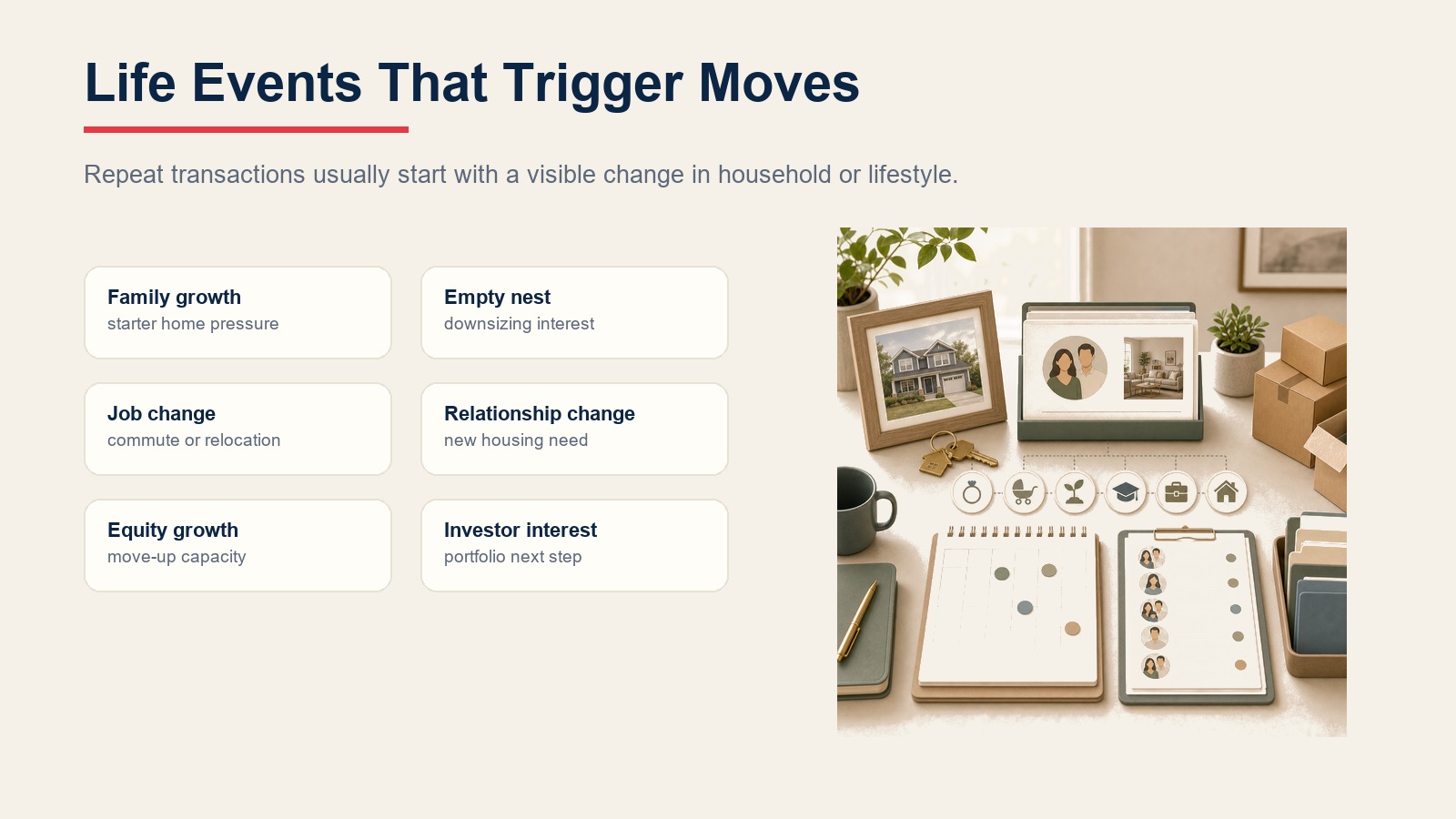 Life events that trigger repeat real estate moves
