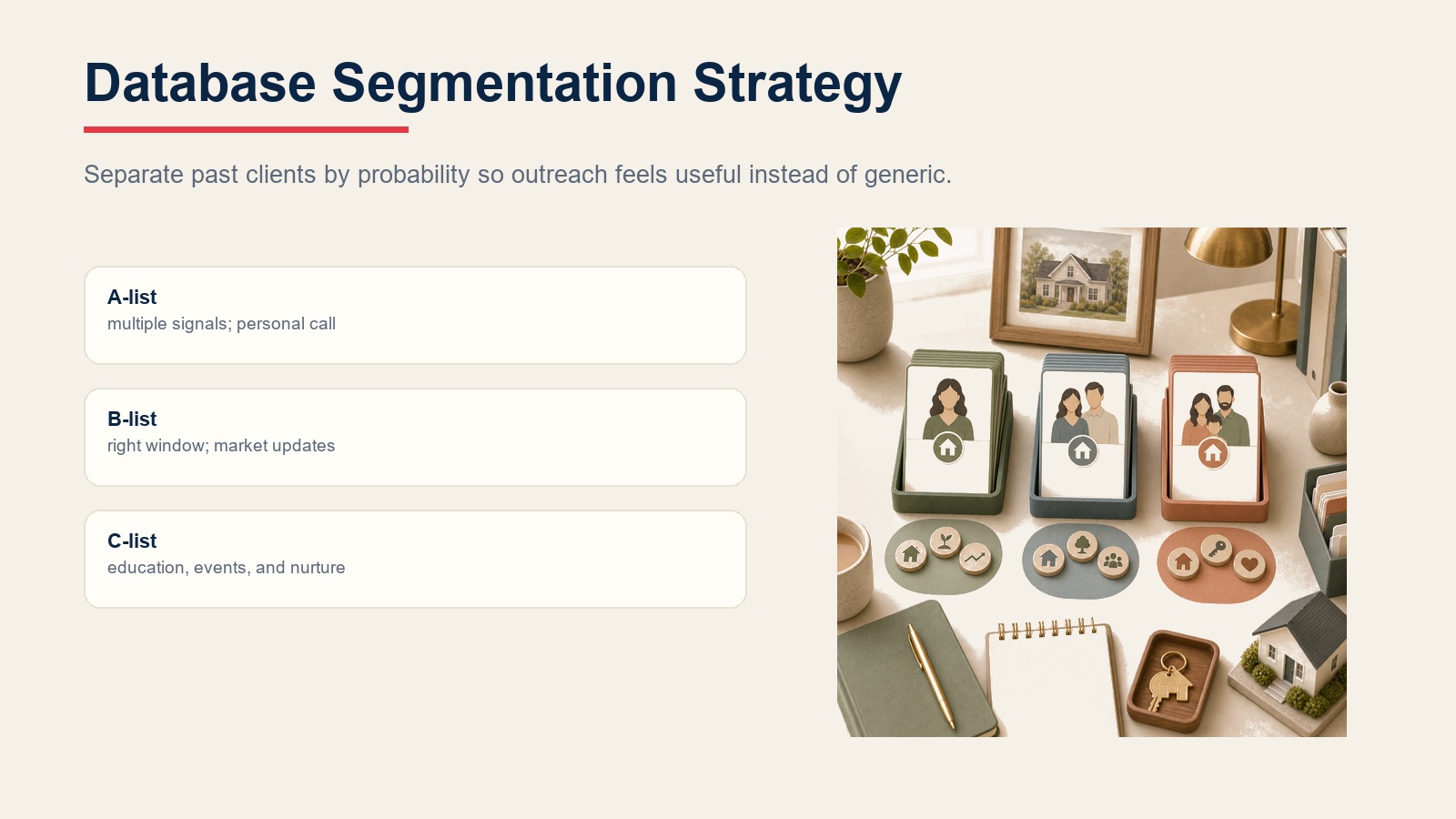 Database segmentation strategy for repeat buyer outreach