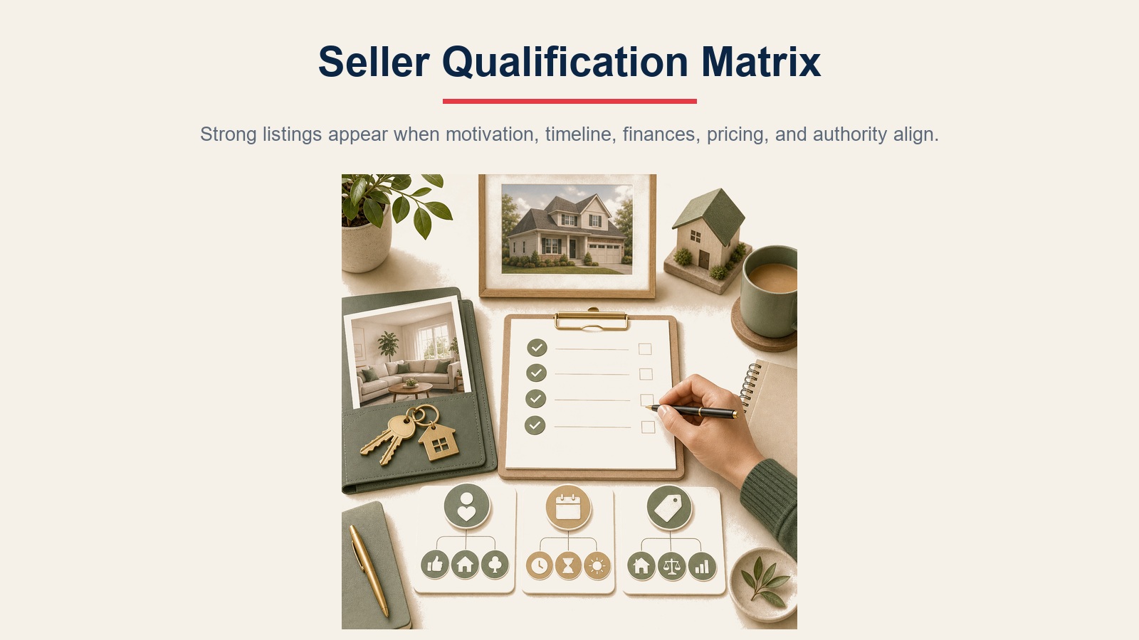 Seller qualification matrix for listing opportunities